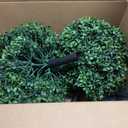 Artificial Topiary Bushes for Outdoors with Spike, Boxwood Ball Fake Shrubs UV Resistant Faux Plants for Indoor Outdoor Fall Thanksgiving Halloween Decor (Artificial Topiary Boxwood Ball Tree)
