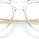 VISOONE TR90 Blue Light Blocking Glasses Women Men Octagon Aviator Anti Eyestrain Lightweight Metal Temple Marion