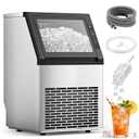 Electactic Commercial Ice Maker Machine, 80Lbs/24H Under Counter ice Machine with 24 Hours Timer & LCD Panel, 28lbs Storage, Self-Cleaning Freestanding Ice Maker for Home, Bar, Restaurant, Office