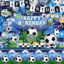 Soccer Birthday Party Decorations, Soccer Party Decorations includes Plates Napkins Backdrop Balloons Arch Tablecloth Cake Topper Soccer Party Supplies for Sports Theme Birthday Decoration