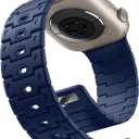 Bandletic Magnetic Watch Band Compatible with Apple Watch 49mm 46mm 45mm 44mm 42mm Bands for Men Wrist Solo Loop, Sport Silicone Strap for iWatch Series 11 10 9 8 7 6 5 4 3 2 1 SE3 SE2 Ultra,Navy Blue