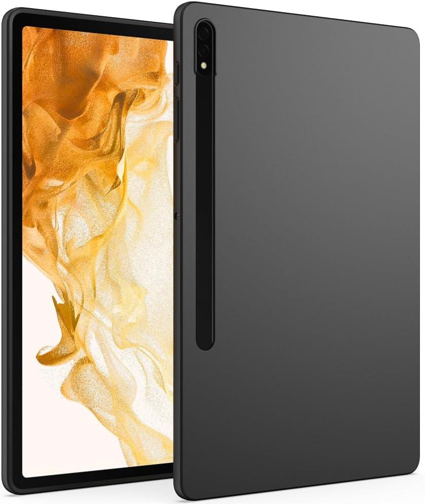 Galaxy Tab S8 Plus (2022),Galaxy Tab S7 Plus Case (2020), Thin and Soft Tablet Protective Cover for Samsung Galaxy Tab S8 Plus/S7 FE/S7 Plus/ S8+/ S7+ 12.4 Inch, Black (Black)