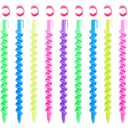 WILLBOND 40 Pieces Spiral Perm Rods Heatless Waves Hair Rollers Plastic Spiral Curl Rods Perm Wave Curlers Sticks Kit for Long Medium Short Natural Hair Women Styling Barber Hairdressing Salon Tool (1 Count (Pack of 40))