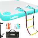AWSUM Inflatable Floating Dock Air Dock Platform Floating Island Raft with None-Slip Surface for Pool Beach Ocean, Size: 8 X 6 Ft