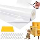 Cat Scratch Furniture Protector - 196.8"x11.8" Couch Protector from Claws - Deterrent for Furniture - Anti-Scratch Sofa Clear Protectors for Pet - Single Side Cat Tape for Door Wall