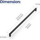 Ravinte 3 Pack Black Matte Cabinet Pulls and Handles - 18 Inch Square, Drawer Pulls, Kitchen Cabinet Hardware