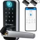 Smart Door Lock, OLUMAT Keyless Entry Door Lock Fingerprint Door Lock with Keypad Digital Lock with Handle for Home, Rental, Garage, Office and Hotel