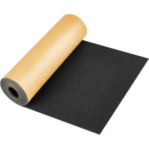Pangda 1 Piece 78 x 12 x 1/8 Inch Extra Large Marine Foam Roll Closed Cell Rubber with Adhesive Insulation Sheets Lightweight Single Sided Tape Water Weather Resistant for Craft (Black)
