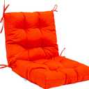 QILLOWAY Outdoor Seat/Back Chair Cushion Tufted Pillow, Spring/Summer Seasonal Replacement Cushions. (Orange), Set Of 1