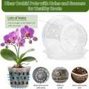 Orchid Pots with Holes and Saucers for Repotting | 4, 5, 5.6, 6 inch Clear Plastic Orchid Pots Flower Plant Pot with Stakes Clips | Breathable Slotted Orchids Planter with Drainage for Root Health