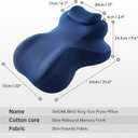 Xiaomubiao X‑Large Adaptive Hip Wedge Pillow for Couples Adults, Firm Memory Foam Ergonomic Support, Multi‑Use Reading Pillow for Bed Sitting Resting Leg Elevation, Removable Washable Blue Cover