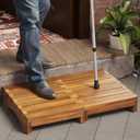 Wooden Platform Step Stool, 3.5" Height Acacia Wood Steps for Outdoor Use, Non-Slip Prefab Porch Steps for Outside, One Step Bed Platform for Adults and Elderly