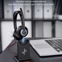 JIAMQISHI Wireless Headset with AI Noise Cancelling Microphone Bluetooth Headset - Bluetooth V5.2Black Gray