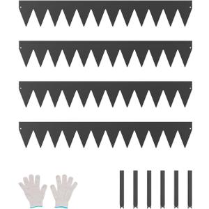 VEVOR Steel Landscape Edging, 4 Packs 40 x 6 in Rust-Resistant Metal Landscape Edging, Bendable Garden Edging Border, Heavy Duty Lawn Edging, Easy-to-Install, Flower Bed Yard Pathway Divider Black