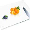 JAMBALAY Large Tempered Glass Cutting Board for Kitchen, 20"x16" Clear Glass Cutting Board with Non-Slip Feet, Large Glass Chopping Board, Heat Resistant, Scratch Resistant, Dishwasher Safe