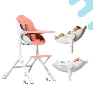 ORIBEL Cocoon Z High Chair & Baby Lounger | Perfect High Chair for Toddlers/Newborns | Glides Easily on All Surfaces | Secure Locks | Convertible Chair for Napping & Feeding (Cotton Candy Pink)