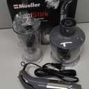 Mueller Multistick 800W 4-in-1 Immersion Blender Handheld, 12 Speed Hand Mixer - Turbo Boost, Heaviest Duty Copper Motor, Titanium Blades Hand Blender, Milk Frother Wand, Whisk, Beaker, Chopper, Grey