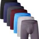 youlehe Men's Underwear Soft Bamboo Viscose Boxer Briefs Stretch Trunks Pack (7 Pack-open Fly-017)
