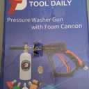 Tool Daily Short Pressure Washer Gun with Foam Cannon, 1/4 Inch Quick Connector, with 5 Pressure Washer Nozzle Tips, 1 Liter