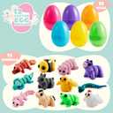 JOYIN 12Pcs Prefilled Easter Eggs with 3D Mini Animals, Magic Toy, Easter Basket Stuffers for Boys & Girls, Easter Theme Party Favors, Easter Egg Hunt, Classroom Prize Supplies(Age 8+)