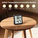 3 Pieces Digital Hygrometer Indoor Thermometer Humidity Meter with Accurate Temperature and Humidity Monitor for House, Baby Room, Office, Greenhouse, Cellar (Black)