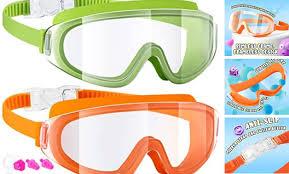 Dizywiee Kids Swim Goggles, 2-Pack Frameless Swimming Goggles for Kids, Child, Boys or Girls From 5-14, Wide View Pool Goggle