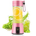 Cordless Portable Blender for Smoothies & Shakes - Personal Size Blender Lightweight & Rechargeable, 380Ml BAP Free Juice Cup with 6 Blades, Freshly Squeezed for Sports/Picnic