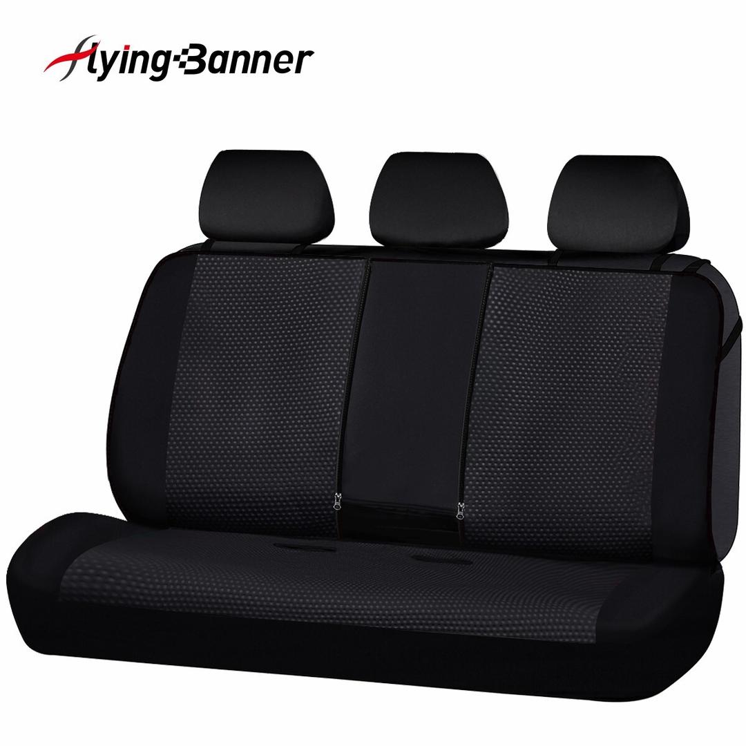 Flying Banner Rear Bench car seat Covers car seat Protectors Split 40/ 60 50/ 50 60/ 40 (Rear Bench-Neoprene, Black)