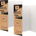 Chell 36" x 48" Large Trifold Poster Board, 2 Pack, White Corrugated Project Boards for Science Fair, School Projects, Event Displays and Business Presentations