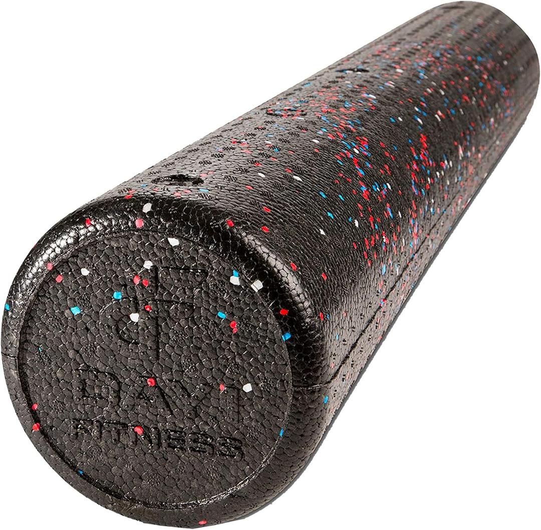 Day 1 Fitness High Density Muscle Foam Rollers - Sports Massage Rollers for Stretching, Physical Therapy, Deep Tissue, Myofascial Release - Ideal for Exercise and Pain Relief USA Speckled, 36"