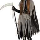 Spooktacular Creations Girl Grim Reaper Costume with Gloves and Tights Glow in the Dark, Scary Halloween Costume (X-Large( 12 - 14 yr ))
