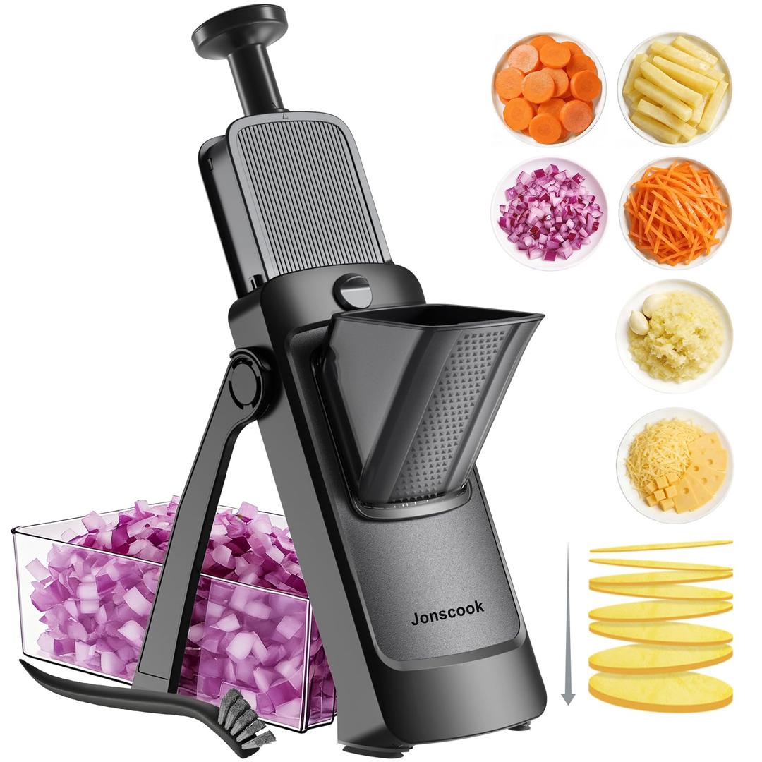 Safe Mandoline Slicer for Kitchen, Adjustable Thickness 0.1-8 mm, Professional Vegetable Slicer, Potato Slicer, Food Chopper French Fry Cutte, Mandolin, Slicer Vegetable Cutter (just Slice, White)