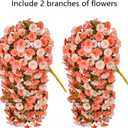 Artificial Fake Fall Mums Hanging Flowers Plants for Outdoor Decoration, 2 PCS Faux Silk Morning Glory Trailing Vines UV Resistant for Wall Home Porch Patio Party Decor (Fall Orange and Light Orange)