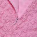 Girls Cotton Dress with Floral Mesh Flutter Sleeves Back Zipper for Kids Pink (Pink)