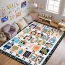 Circle Time Classroom Rug 6 x 9ft,ABC Alphabet Rug