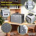 File Storage Cabinet File Organizer Document Organizer File Box in Office and Home with Combination Lock with 20 Legal Size Hanging Files (Diamond Silver, Legal)
