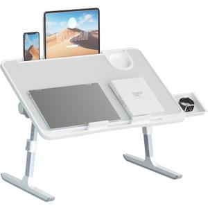 Lap Desk for Bed - Adjustable Height & Angle, Foldable & Portable, Wood & Metal, Perfect for Work, Study, Gaming