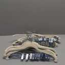 Finnhomy Non-Slip Clothes Hangers for Baby and Kids 20-Pack Velvet Hangers with Movable Clips, Heavy-Duty and Space-Saving for Pants,Skirts, Coat, Beige