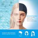 Womens Swim Cap for Long Hair PU Fabric Hairnet Swimming Caps for Women Men Adults Youths with Ear Plug and Nose Clip, Swim Hats Pool Caps to Protect Hair no Pulling
