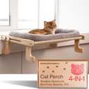 Cat Window Perch for Large Cats  4-in-1 Heavy Duty Hammock Bed  Foldable Window Shelf Seat for Indoor Cats  Elevated Cat Hammock Ledge Cozy Bed Windowsill Perch for Small Dogs