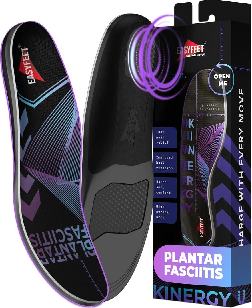 Premium Anti-Fatigue Shoe High Arch Support Insoles Men Women - Plantar Fasciitis Inserts - Orthotic Inserts Shoe Soles Standing All Day - Flat Feet Foot - Work Boot Insoles (L (Men 11-12.5/Women 12-13.5), Blue)