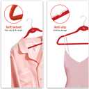 Multi-Color Premium Velvet Hangers with Mini Hooks, Pack of 50, Non Slip, Space Saving Cascading Clothes Hangers, Rainbow Colors, Red, Orange, Yellow, Green, Blue, Adult