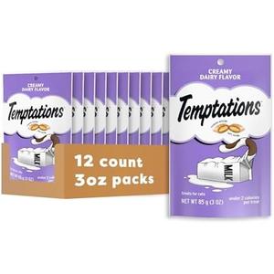 Temptations Classic Crunchy and Soft Cat Treats, Creamy Dairy Flavor, 3 oz. Pouch (Pack of 10)