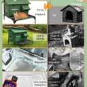 Large Heated Cat House for Outside with Dampless Deck, Highly Elevated, Exit-Only Door, Waterproof Insulated Outdoor Cat Shelter for Feral Stray Barn Cat