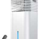 Windowless Portable Air Conditioner, 24.7" Small Evaporative Air Cooler for Room No Window, 3-Speed Settings, 4 Modes, 7H Timer, Remote Control, 4 Ice Packs, Quiet AC Unit for Bedroom