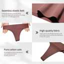 RoyalBelle Seamless Thongs For Women V-Waisted Sexy Invisible No Show Breathable Stretch Panties Underwear 10-Pack (XL)