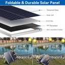 Antfraer 70W Solar Pond Pump with Filter Kit, 27FT Cord Foldable Monocrystalline Solar Panel, 3-Stage Pond Filter for Outdoor Ponds, Koi Ponds, Waterfalls & DIY Water Features