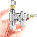 Fridge Water Line Kit Connector - Refrigerator Ice Maker Water Line Splitter, Drinking Water Faucet, Water Filtration System(1/4"-3/8"-3/8")