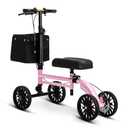 Knee Scooter with Disc Brake System, Steerable Knee Walker for Adults for Foot Surgery, Broken Ankle, Foldable Rover Scooter for Broken Foot Injured Leg Crutch (Pink)
