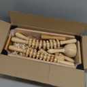 Meifuly 13 in 1 Wood Therapy Massage Tools with Luxury Storage Shelf, Complete Maderotherapia Wooden Massager Kit for Body Shaping, Lymphatic Drainage, Muscle Pain Relief, Anti-Cellulite